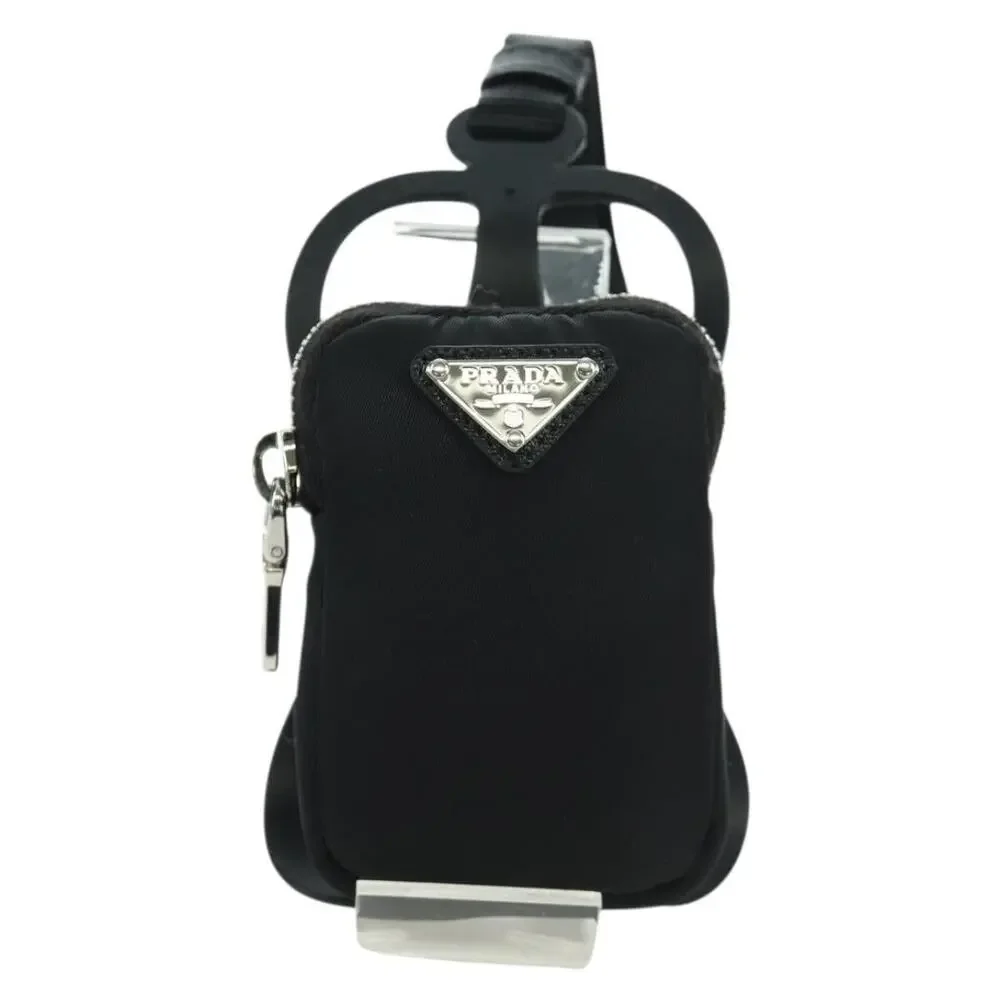 Prada Nylon Phone Holder Pouch Black